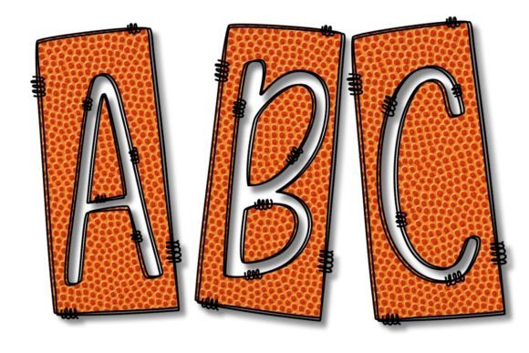 Basketball Box Doodle Alphabet Set PNG
