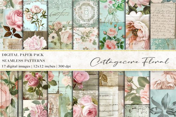 Cottagecore Floral Digital Papers