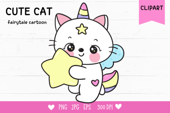 Elevating Digital Creativity: The Strategic Value of Cute Cat Unicorn Hug Star Kawaii Clipart
