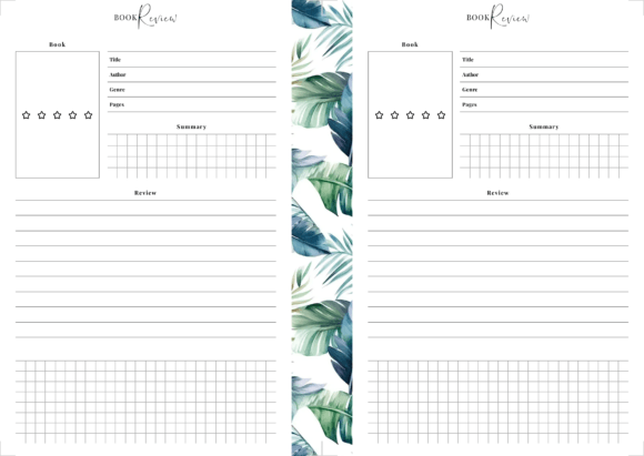 Evaluating the Book Review Background: A5 Printable Planner Pages for Creative Organization