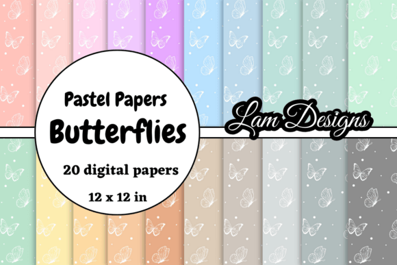 Hand-drawn Butterflies Digital Papers