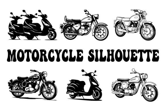 Motorcycle 🏍️, Black Silhouette 🖤