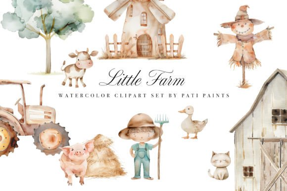 Nursery Farm Animal Clipart Bundle