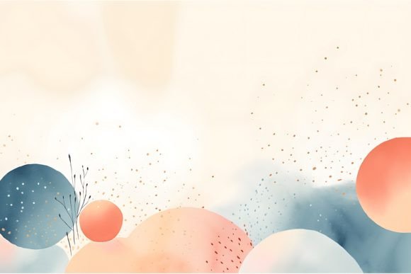 Pastel Boho Abstract Border Background