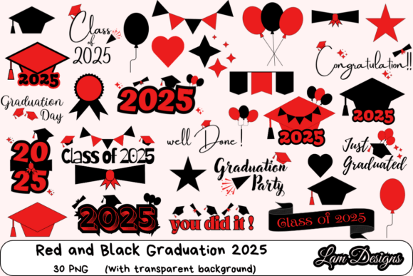 Red and Black Graduation 2025 Png: The Ultimate Digital Asset for Celebratory Design