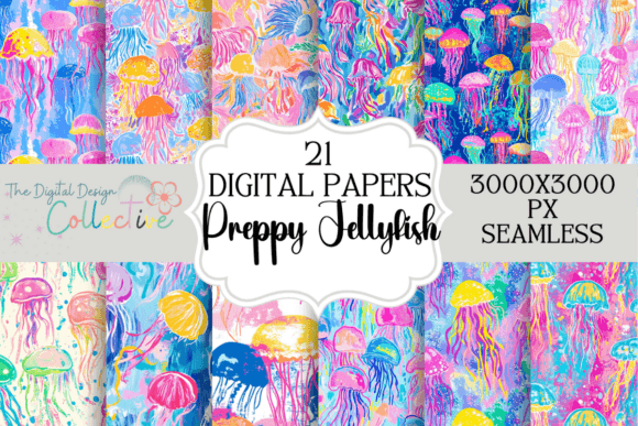 Seamless Preppy Jellyfish Papers: A Creative Resource for Digital and Physical Design