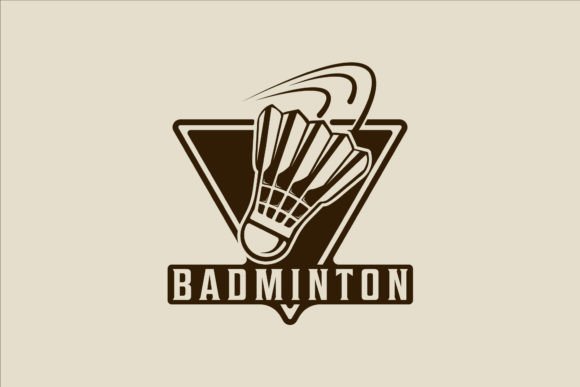 Shuttlecock of Badminton Emblem Logo