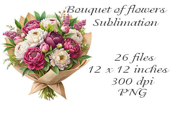 Sublimation Watercolor Bouquet of Flower