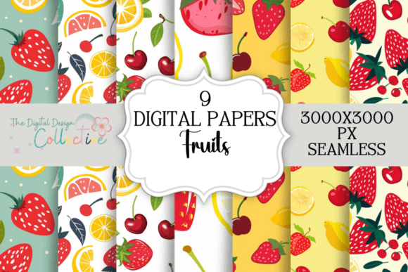 Summer Fruit Seamless Pattern Bundle