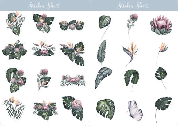 Tropical Planner Sticker Sheet for Creative Organization