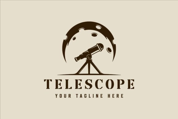 Unlocking the Retro Cosmos: The Versatility of the Telescope and Moon Logo Vintage Vector