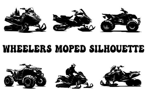 Vector Winter Transport: Snowmobile Silhouette Assets