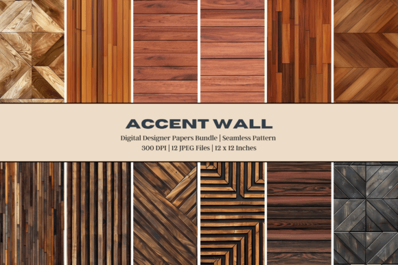 Wood Slat Accent Wall Digital Paper